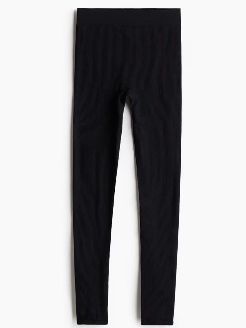 H&M High Rise Ribbed Black Leggings Size Medium Women’s Full Length